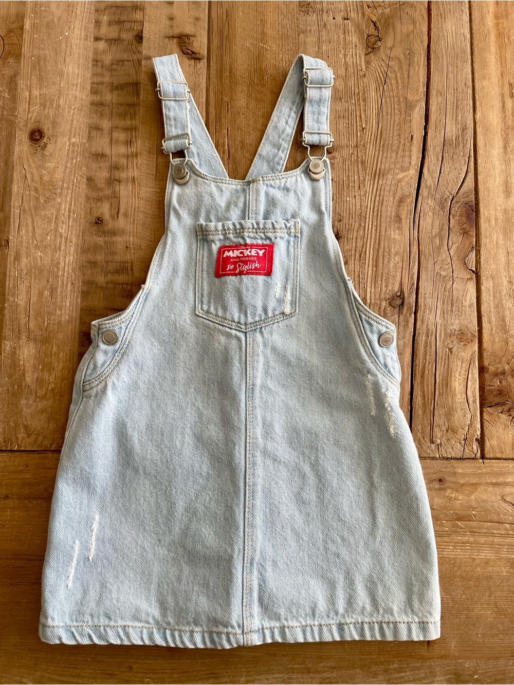 Zara: Disney Toddler Girls Light Blue Denim Overall Dress